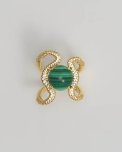 Reef Ring Malachite Diamonds