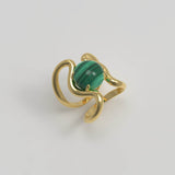 Reef Ring Malachite Gold