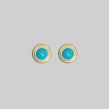 Lolly Stud Turquoise Plated