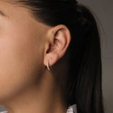 Slim Hoop Tiny Diamonds
