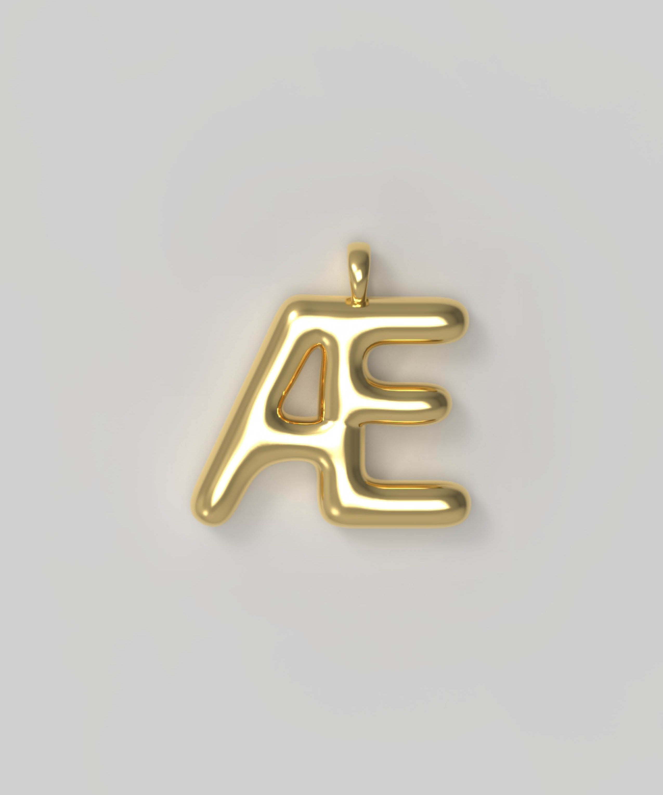 Letter Charm Large Plated