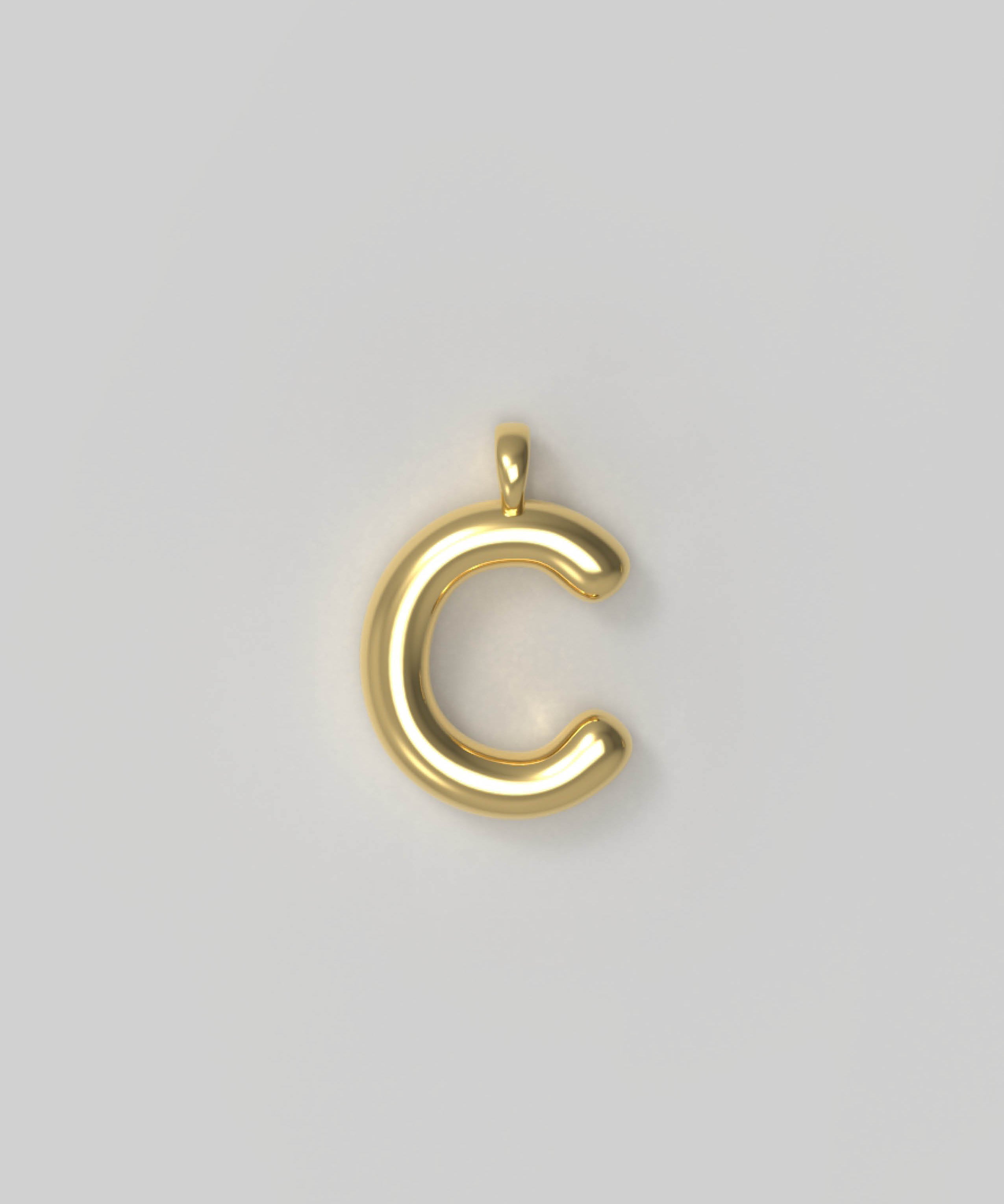 Letter Charm Large Plated