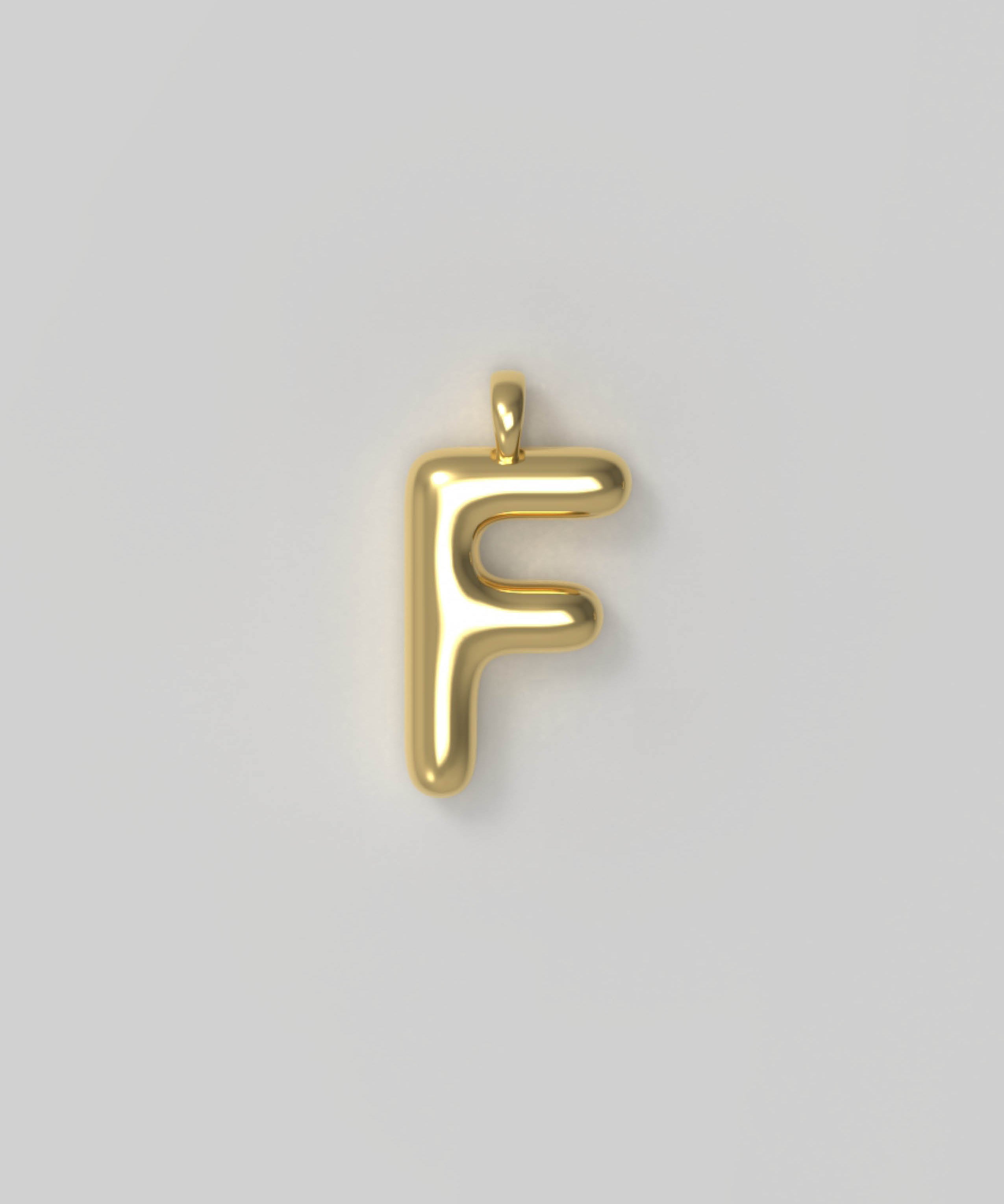 Letter Charm Large Plated