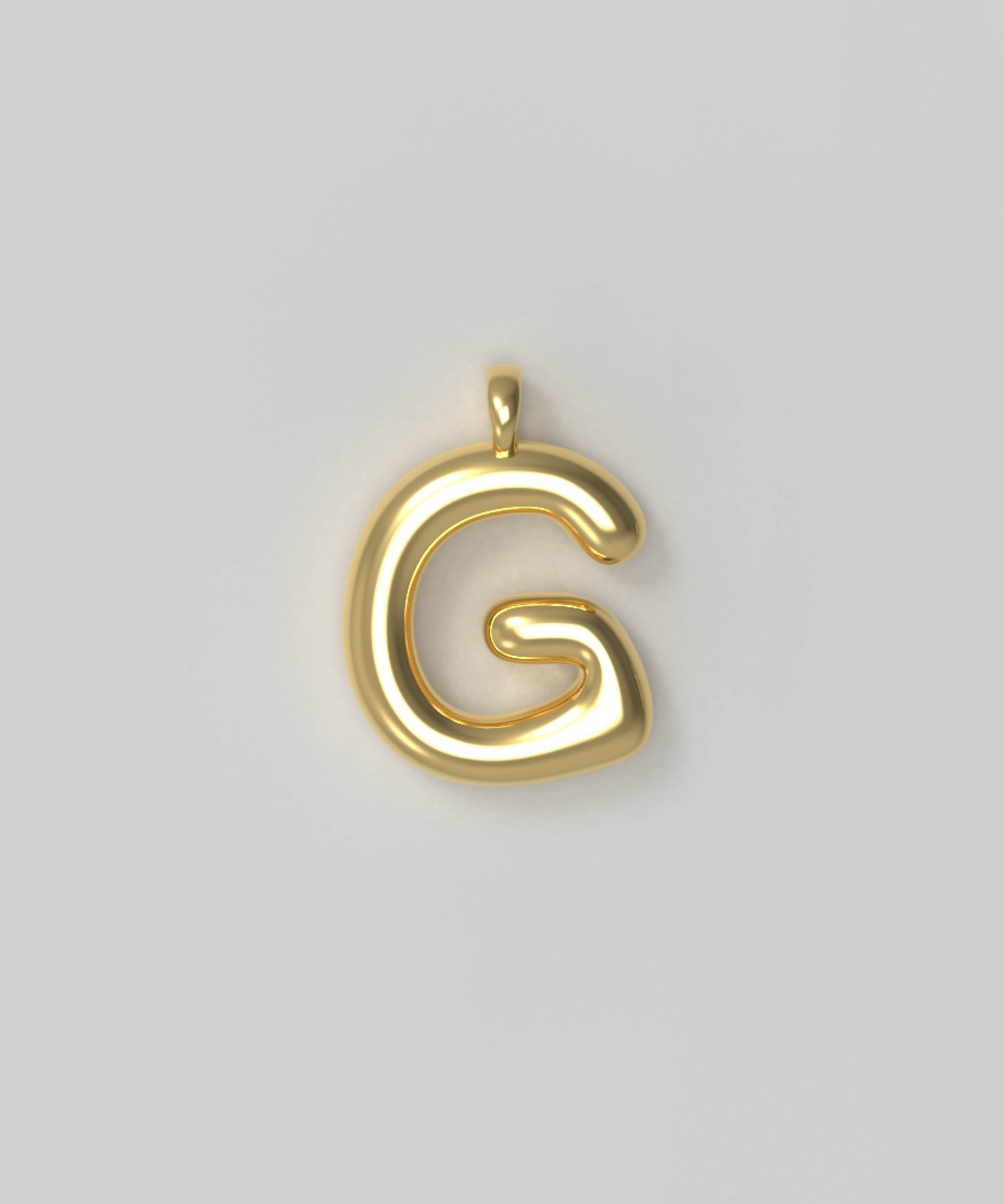 Letter Charm Large Plated