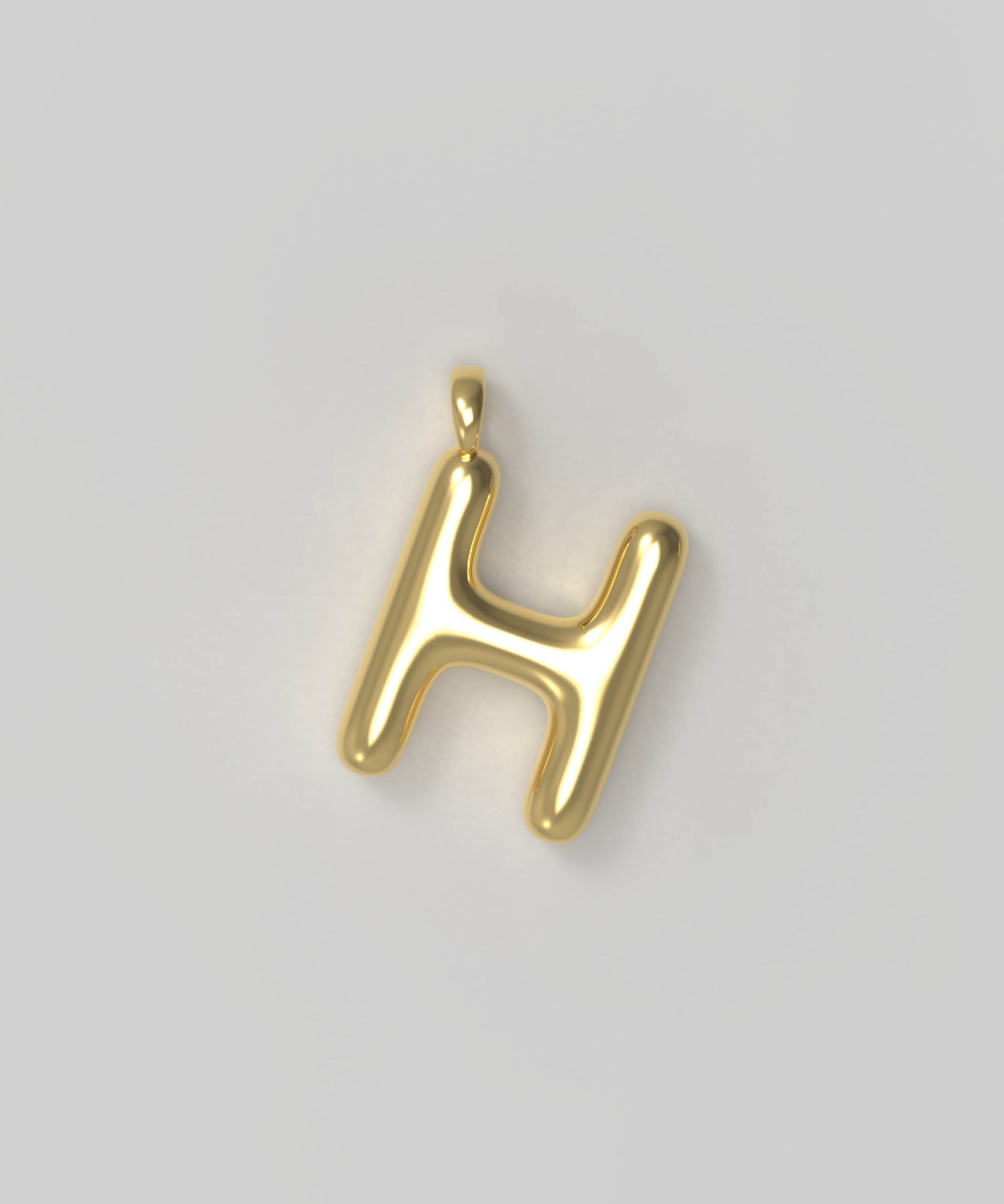 Letter Charm Large Plated