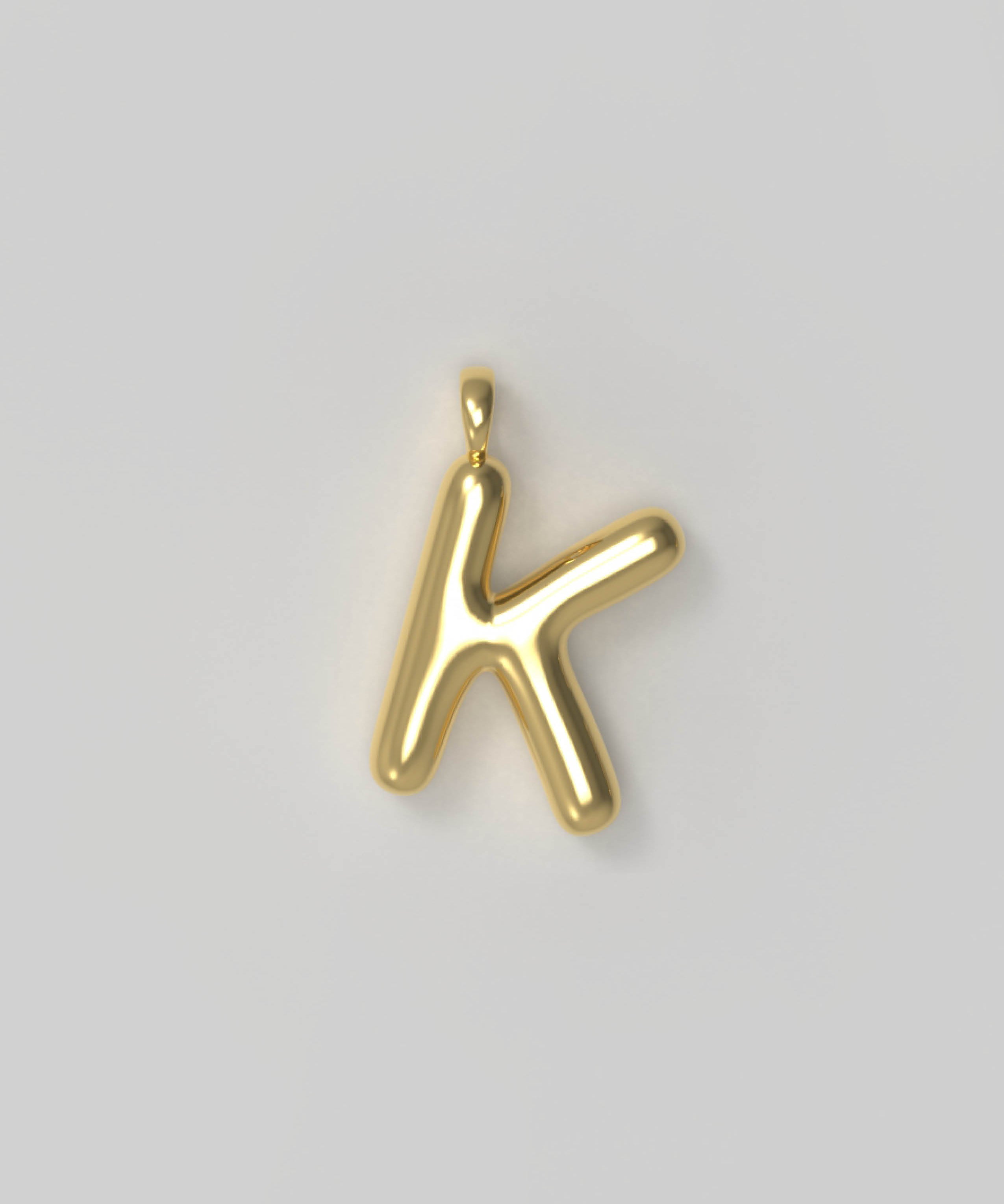 Letter Charm Large Plated