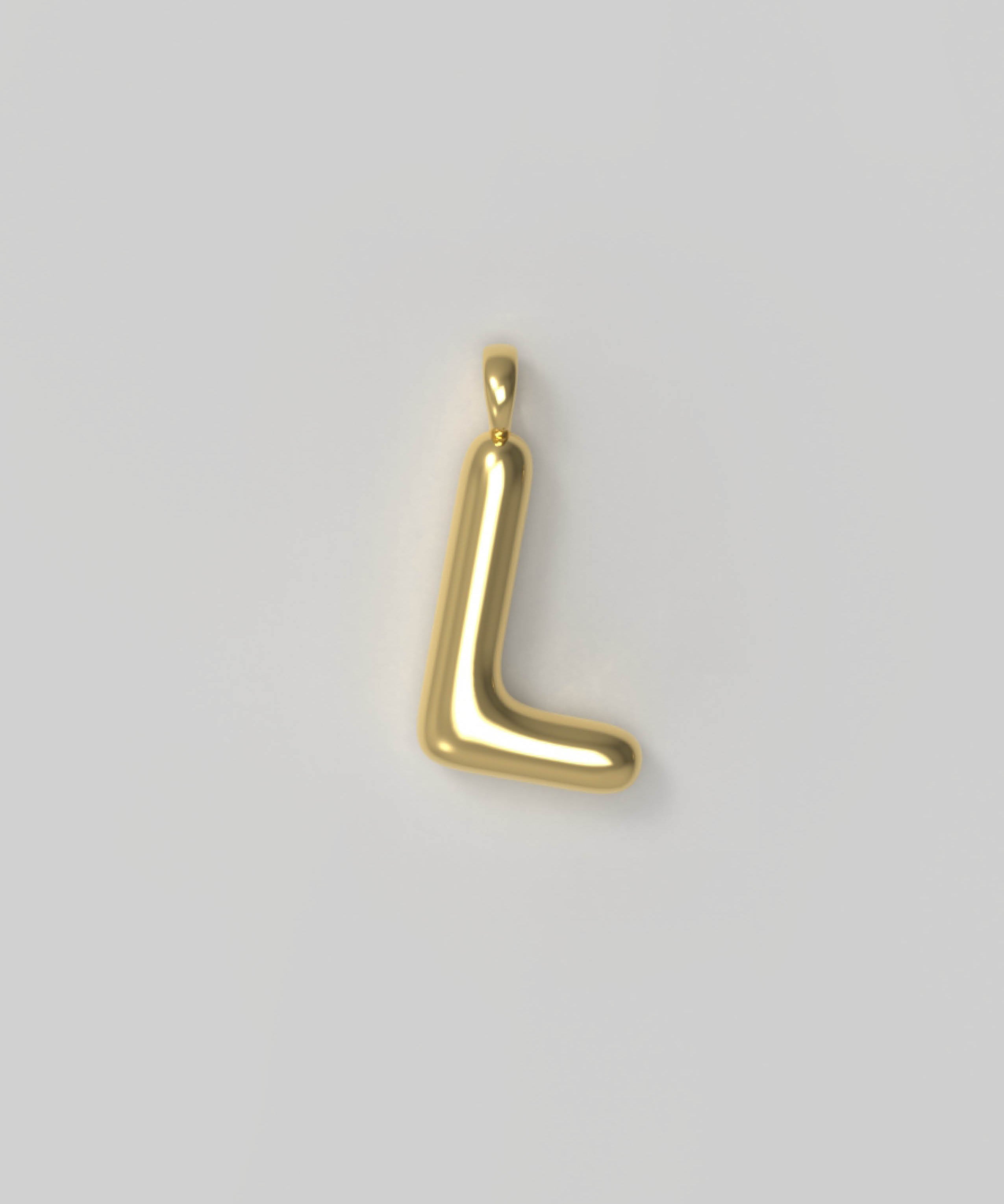 Letter Charm Large Plated