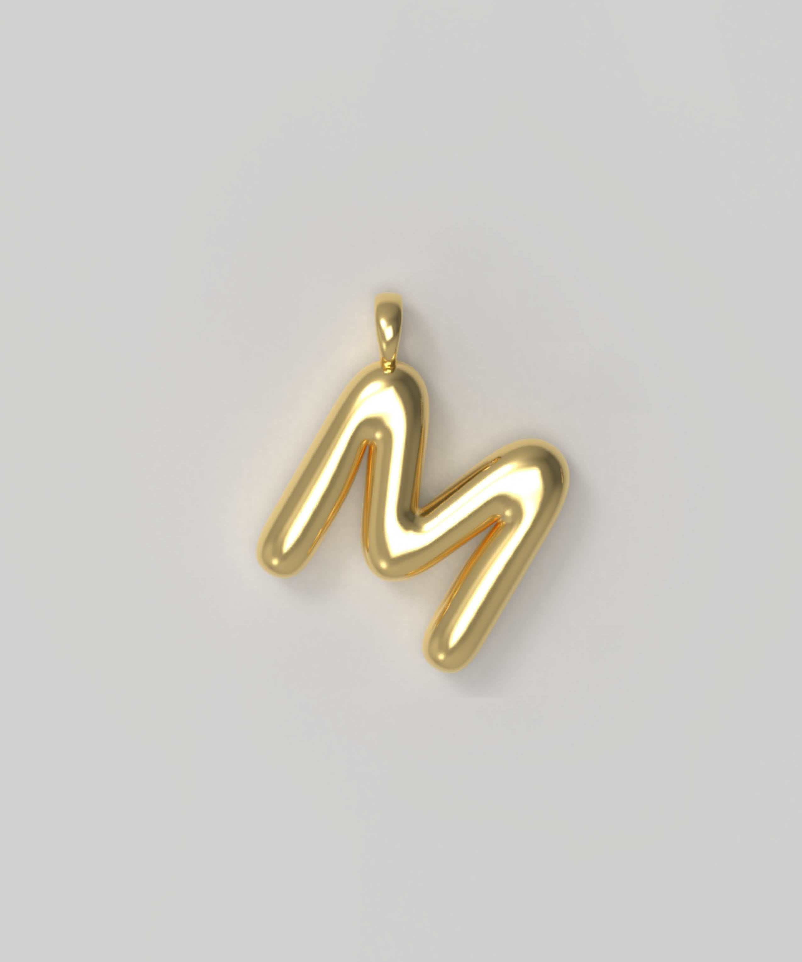 Letter Charm Large Plated