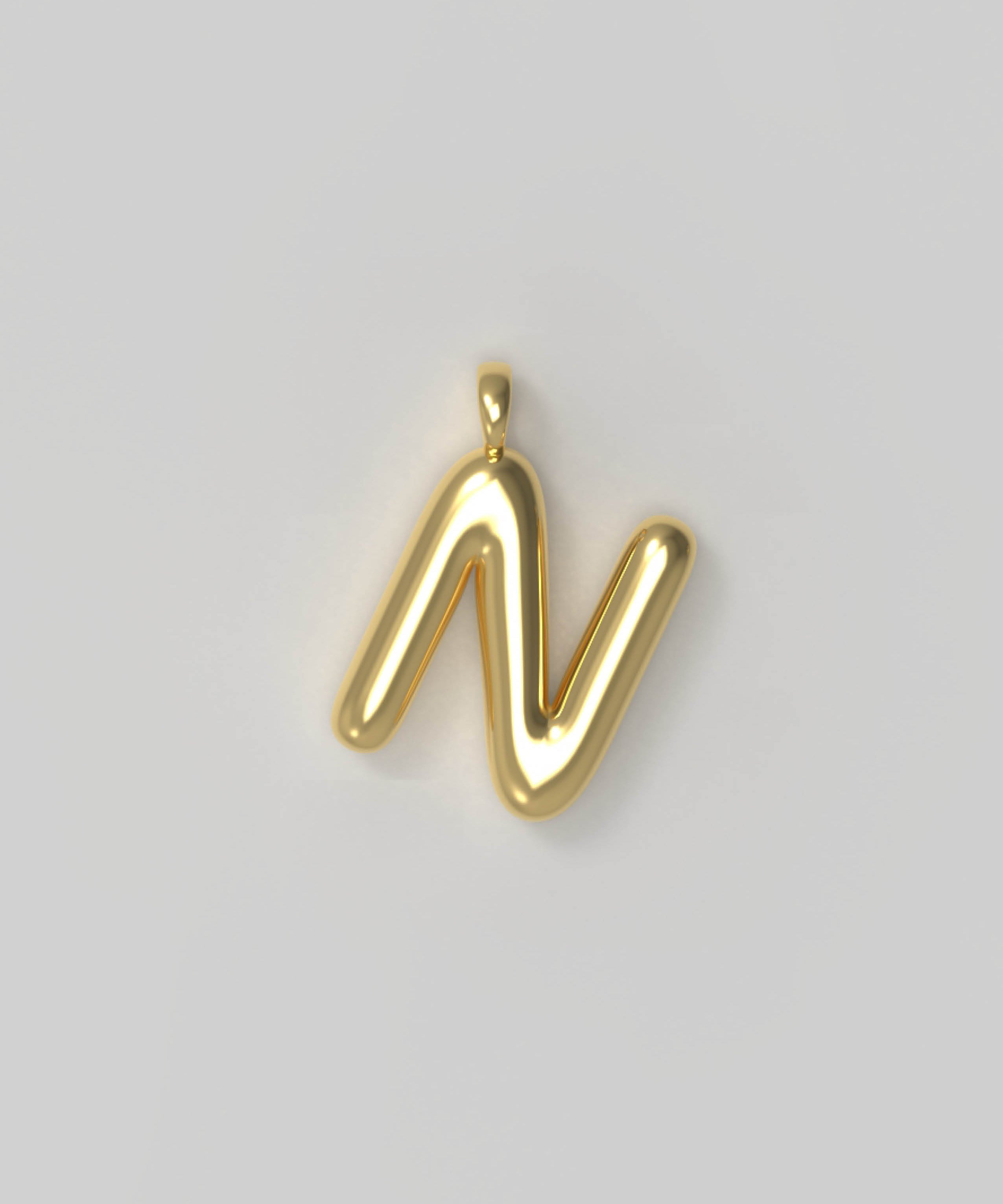 Letter Charm Large Plated