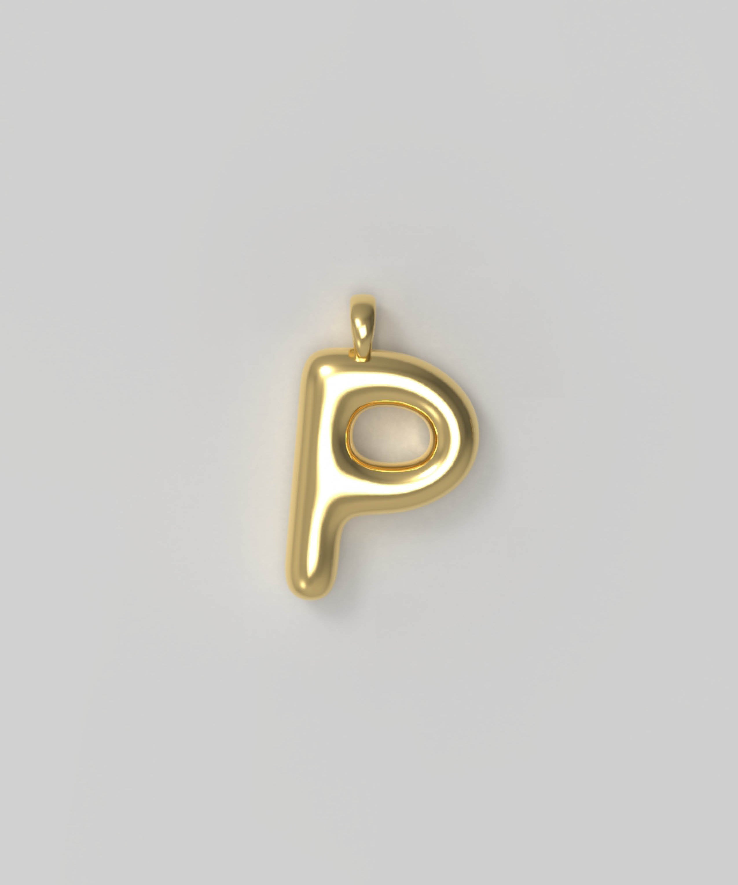 Letter Charm Large Plated