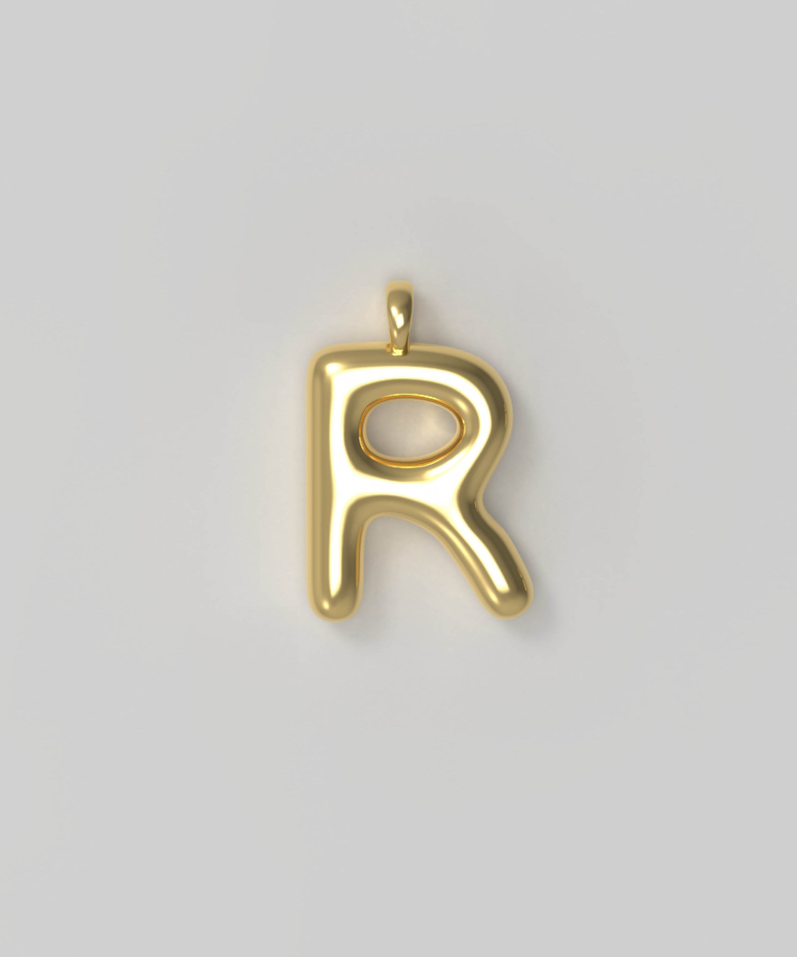 Letter Charm Large Plated