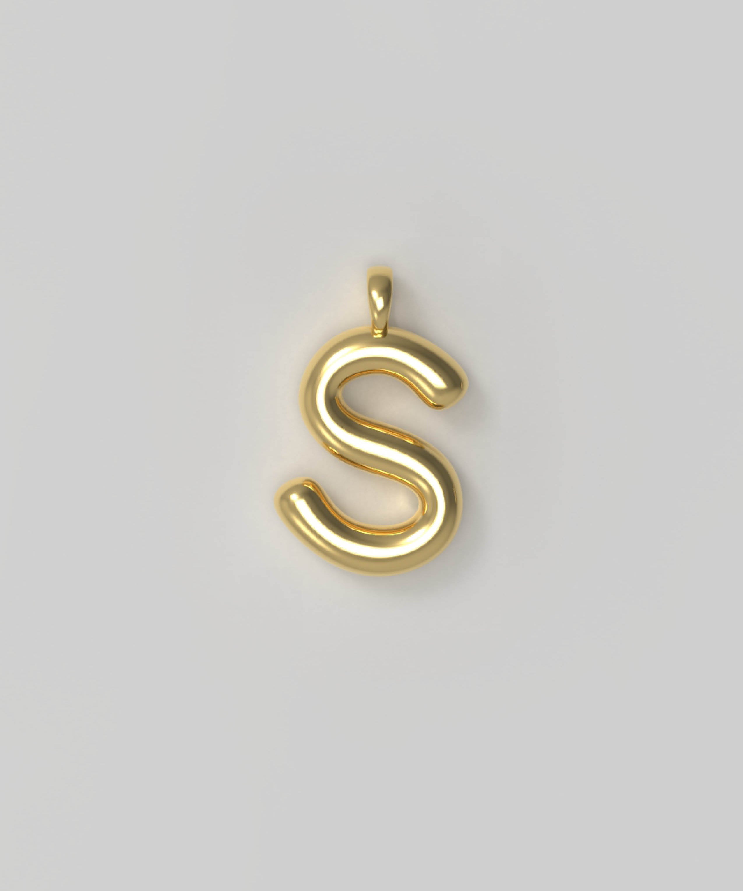 Letter Charm Large Plated