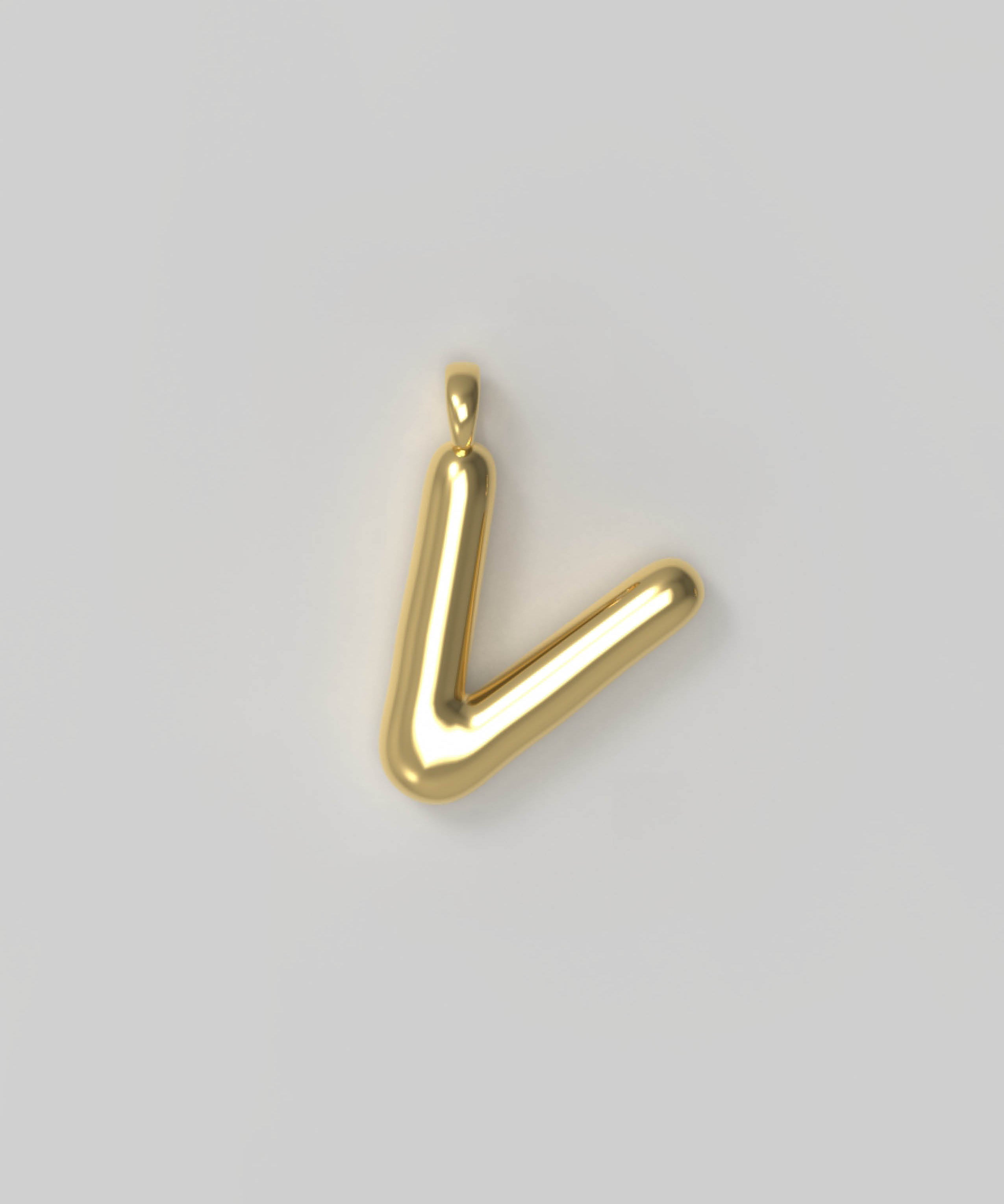 Letter Charm Large Plated