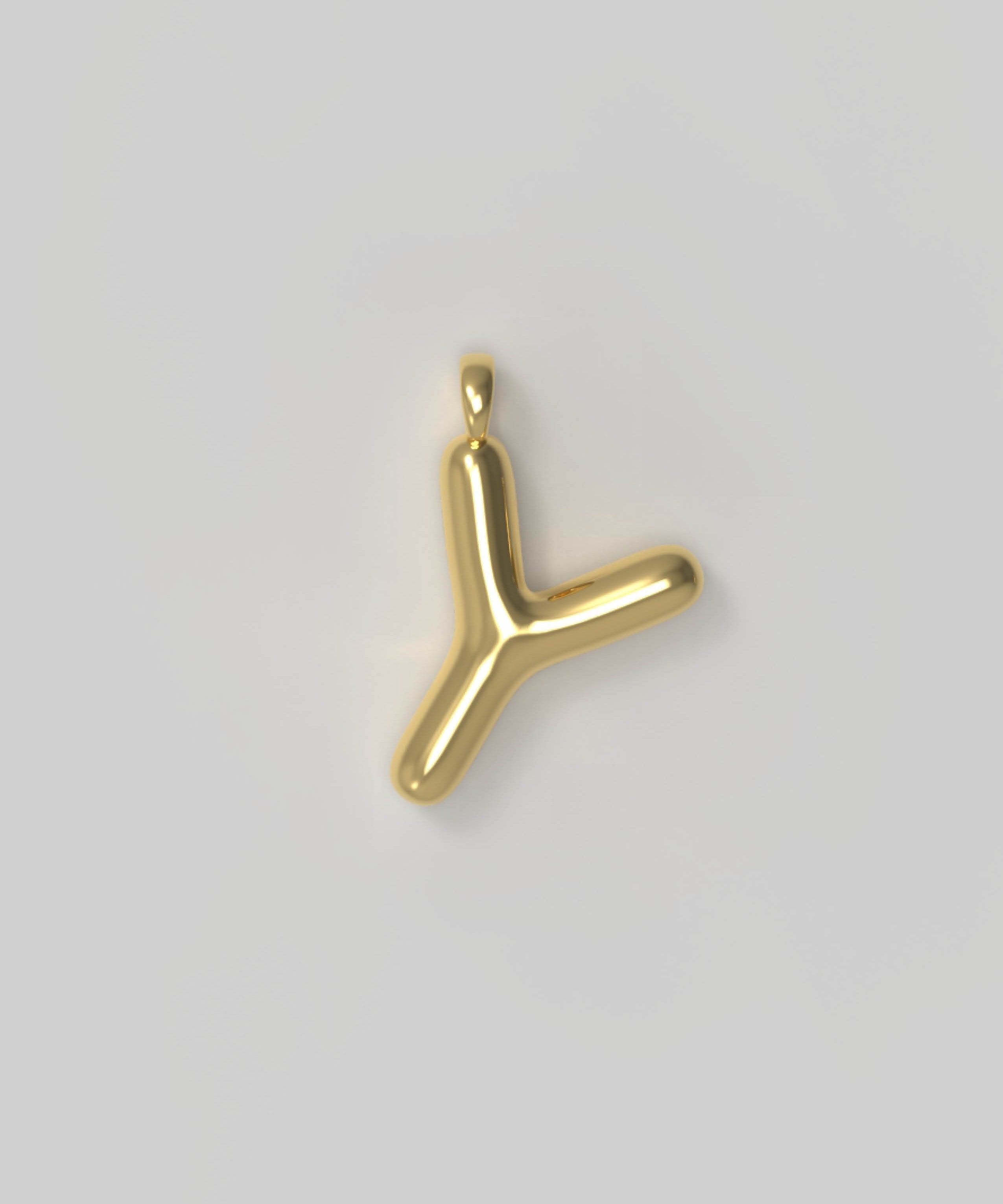 Letter Charm Large Plated