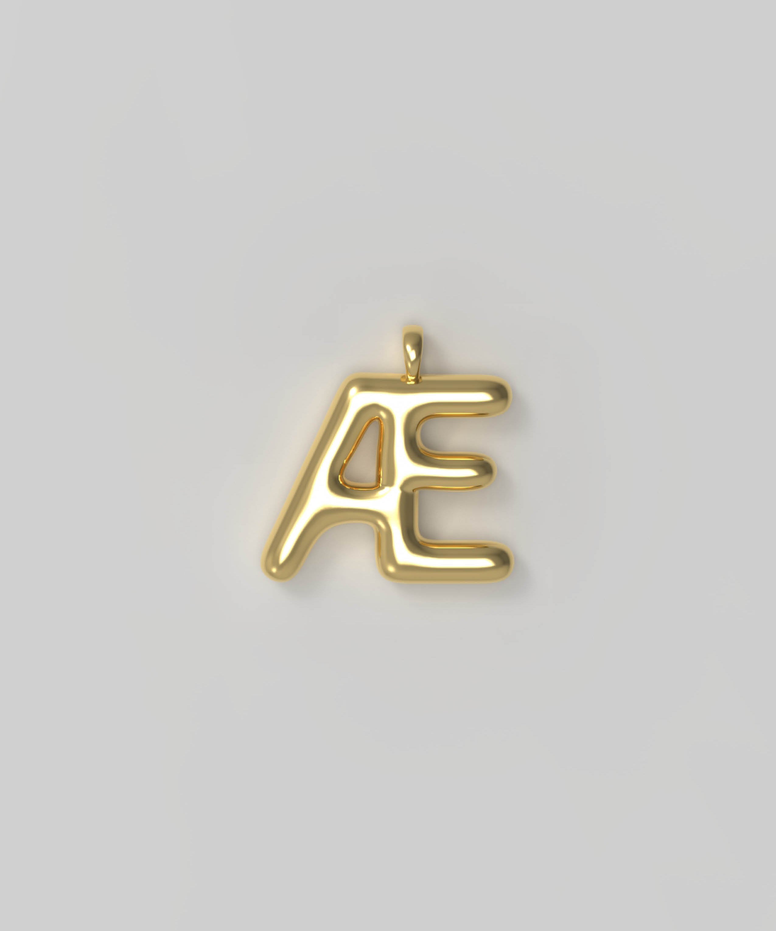 Letter Charm Small Plated